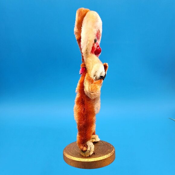 Vintage 1950s Shabby Chenille Santa Ornament Googly Eyes Red Nose Decor Japan - Picture 7 of 10